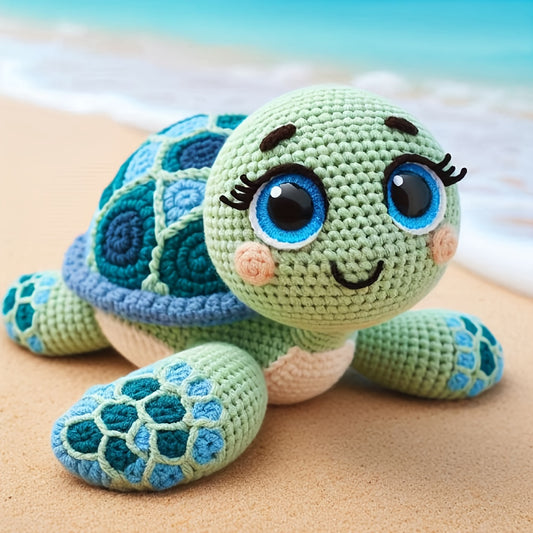 Big-Eyed Turtle Beginner Crochet Kit With Tutorial