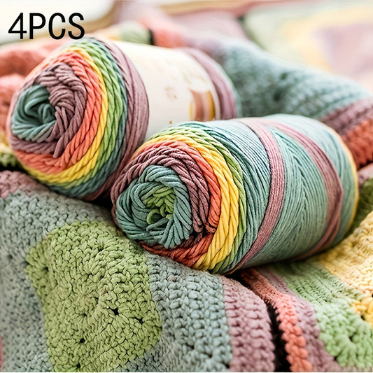 Rainbow Milk Yarn 4 Pack 5 Strands Each For Knitting