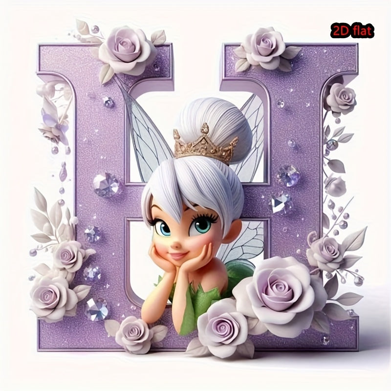 Round Diamond Art Kit with A-Z Letters and Elves Wall Decor
