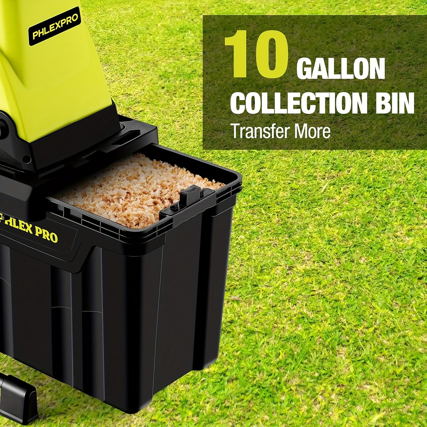 Electric Wood Chipper Shredder With 15-Amp Motor And Bin
