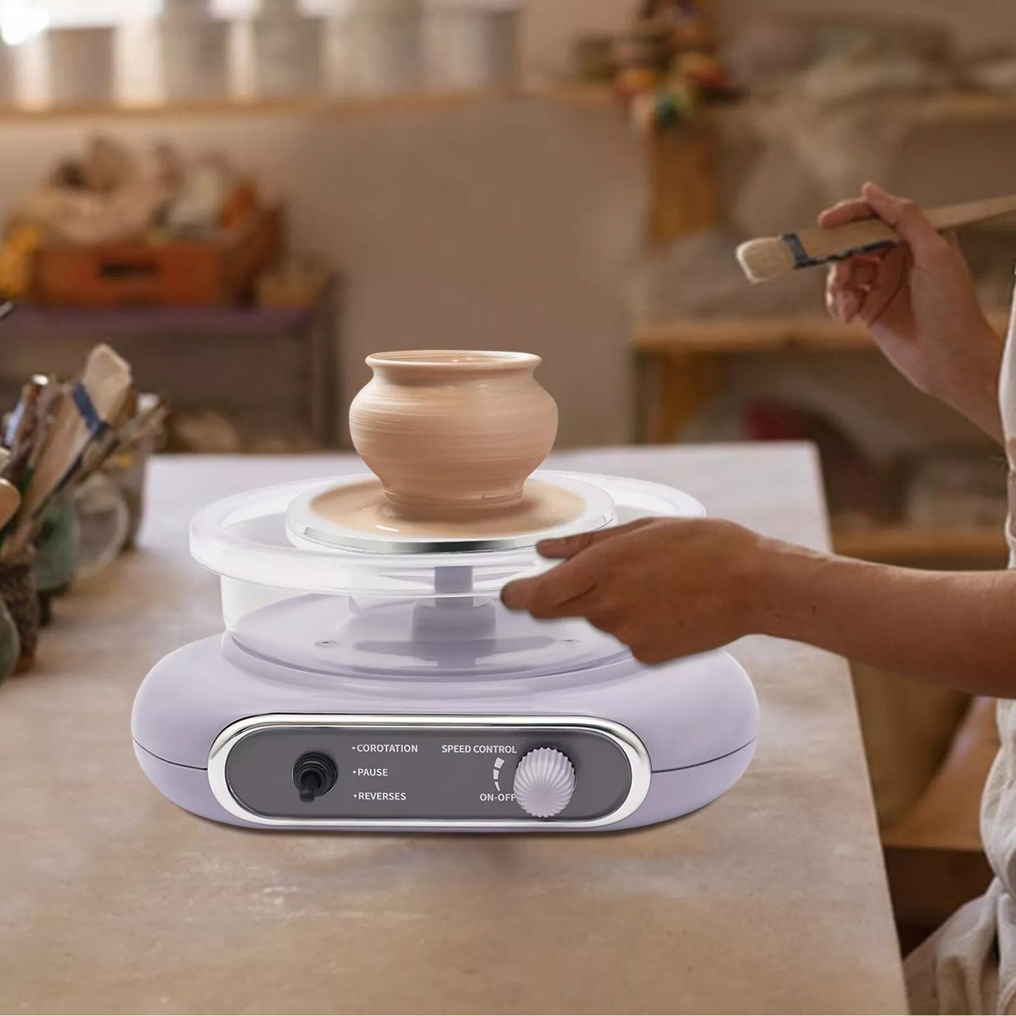 Electric Adjustable Speed Pottery Machine Mini Clay Kit