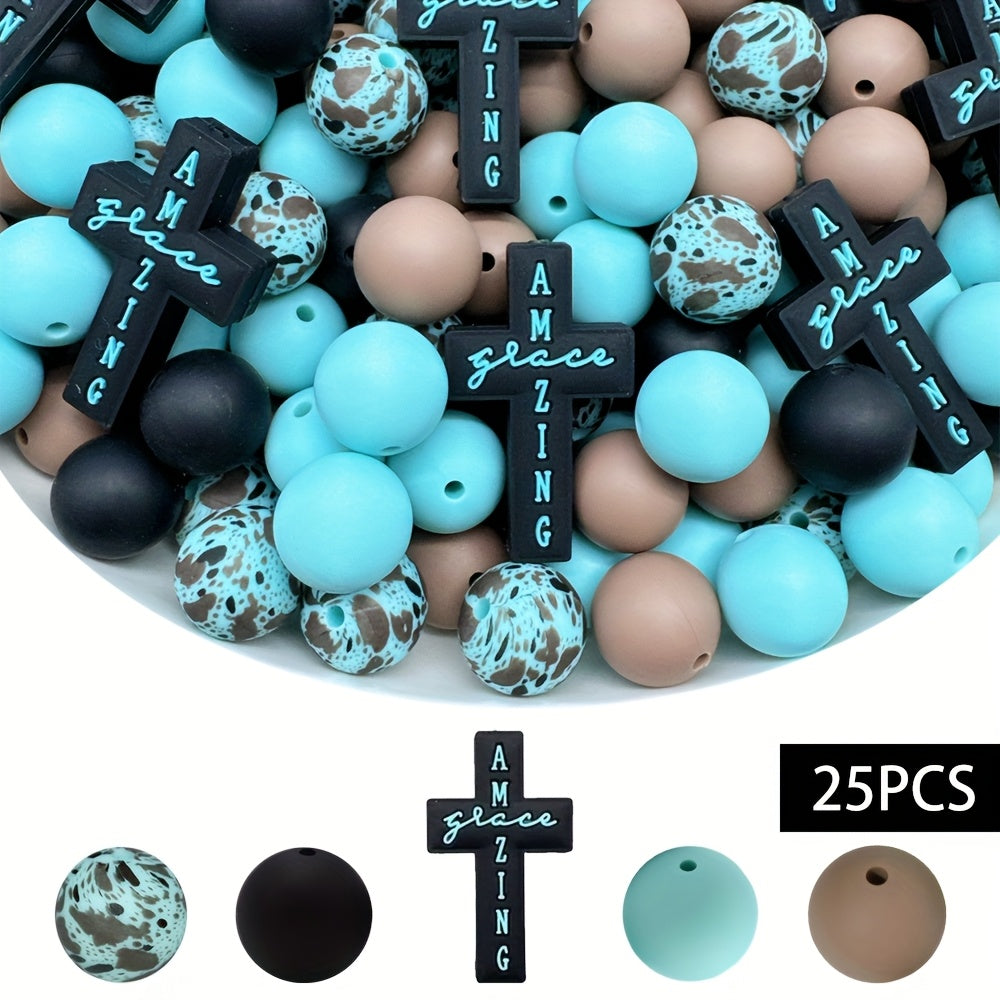 Vibrant Cross Beads Set For Diy Jewelry And Crafts Projects