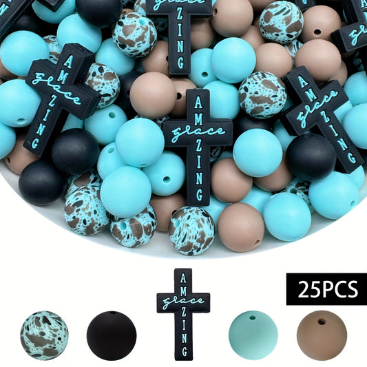 Vibrant Cross Beads Set For Diy Jewelry And Crafts Projects