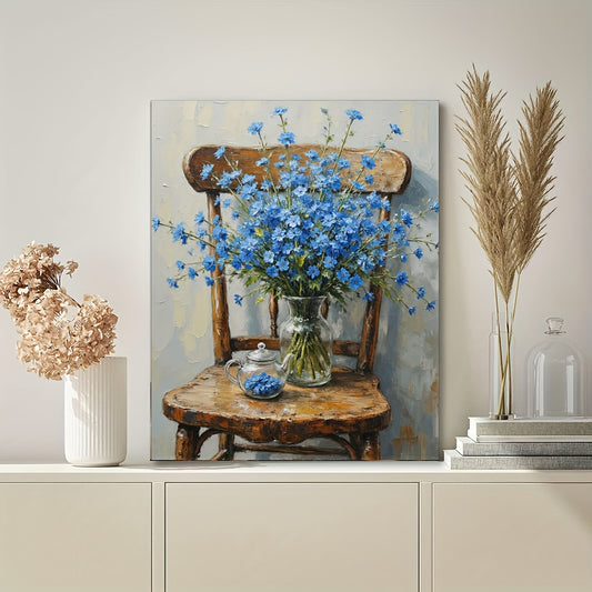 Blue Floral Still Life Paint By Numbers Kit With Vase