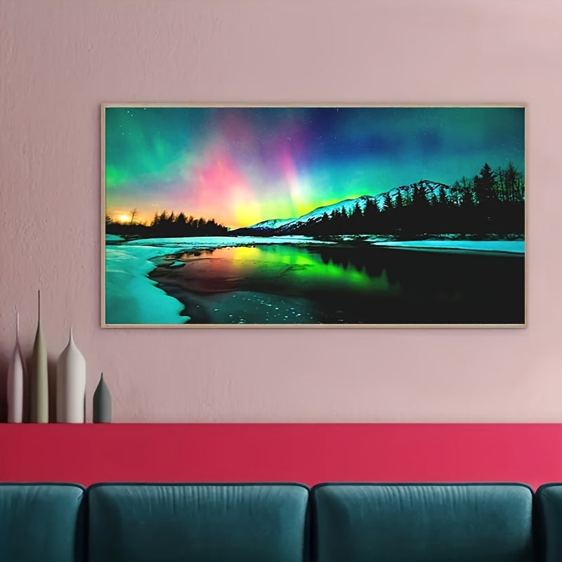 5D DIY Aurora Diamond Painting Kit with Full Drill Crystals