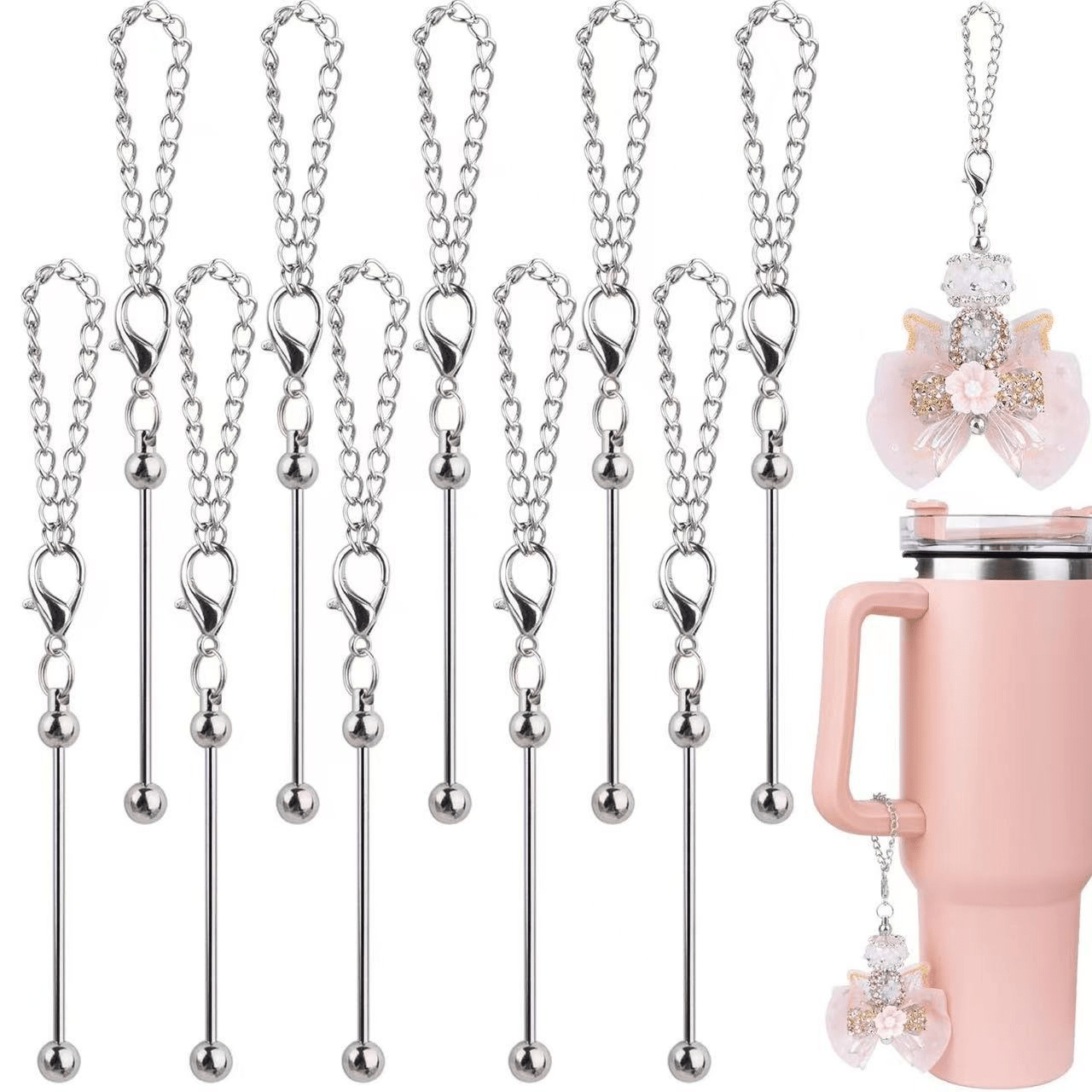 Stainless Steel Bead Chain Charms With Lobster Clasps DIY