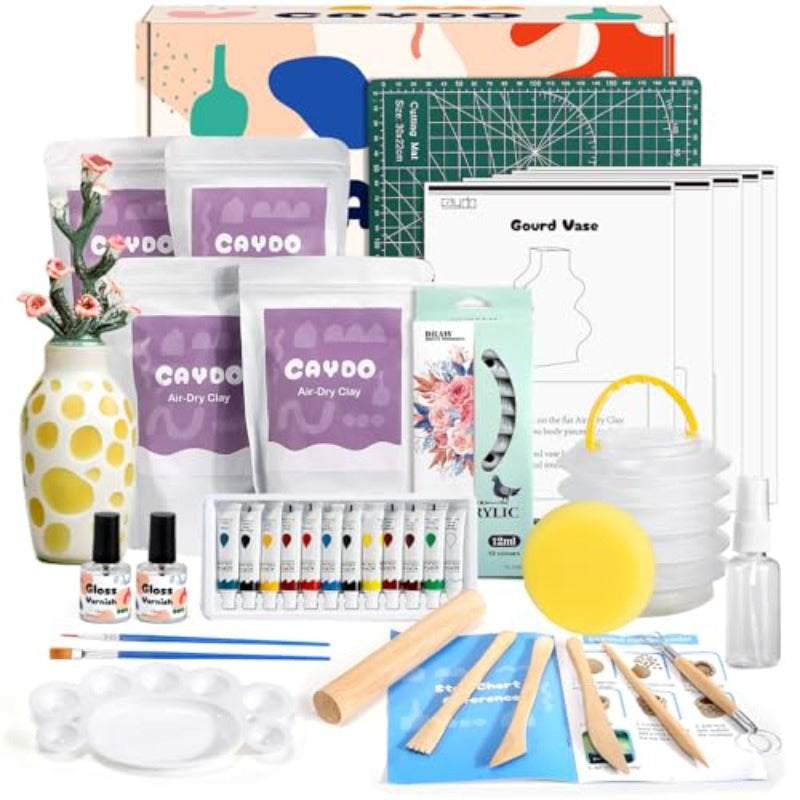 Air Dry Pottery Clay Kit for Beginners No Kiln Needed