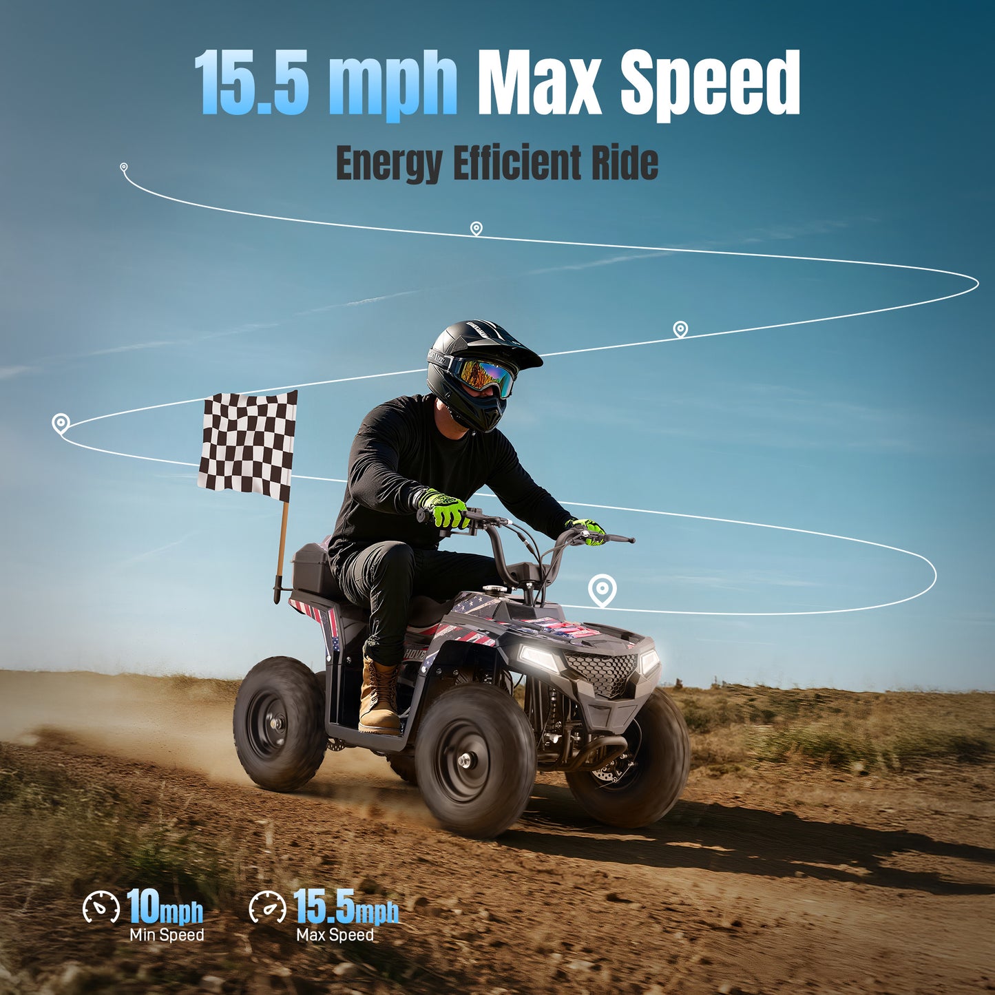 40CC 4-Stroke Kids Off-Road Quad Bike With Knobby Tires