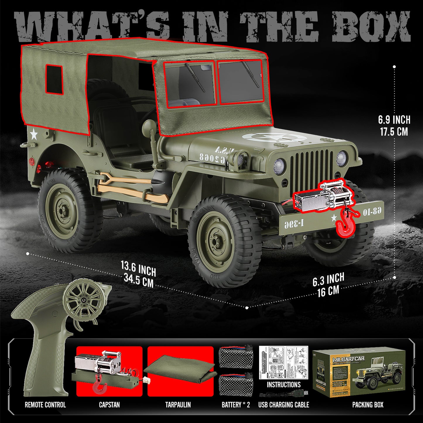 Proportional Remote Control Car 4X4 Off Road 2 Batteries