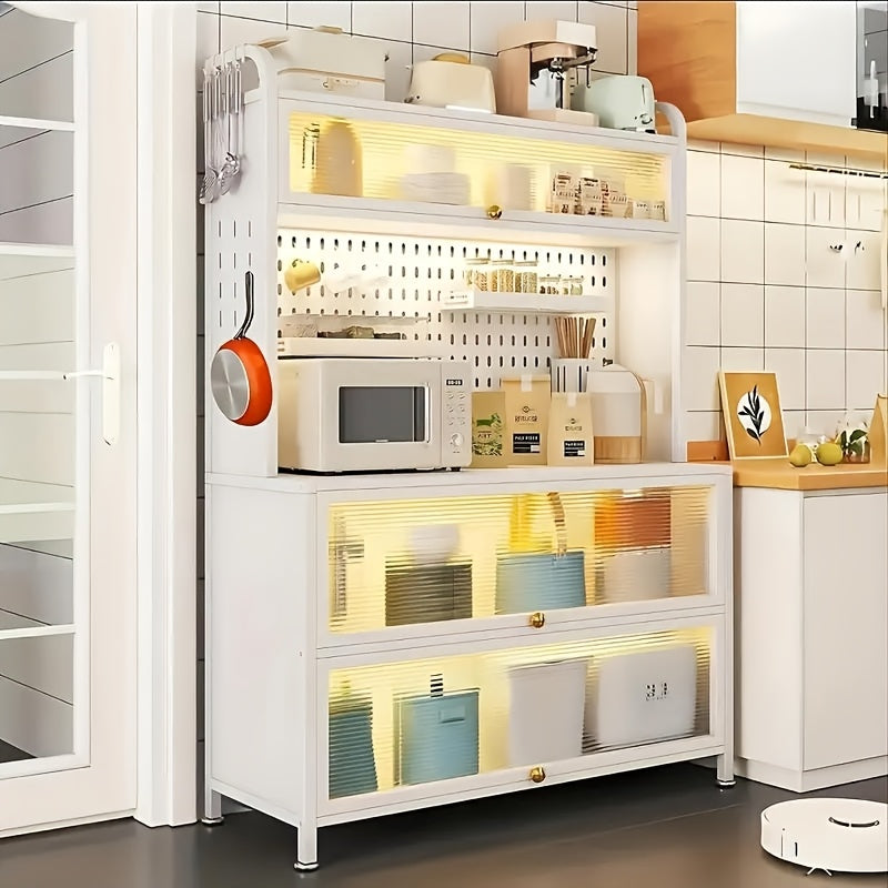 5 Tier White Microwave Stand Storage Kitchen Organization