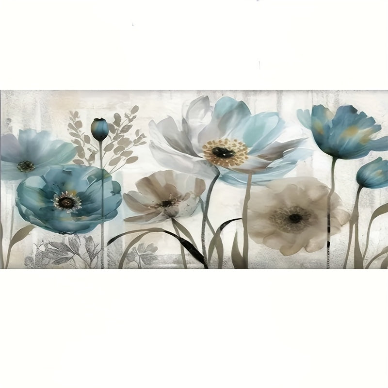Halloween Diamond Painting Kit Blue Flowers and Leaves Decor