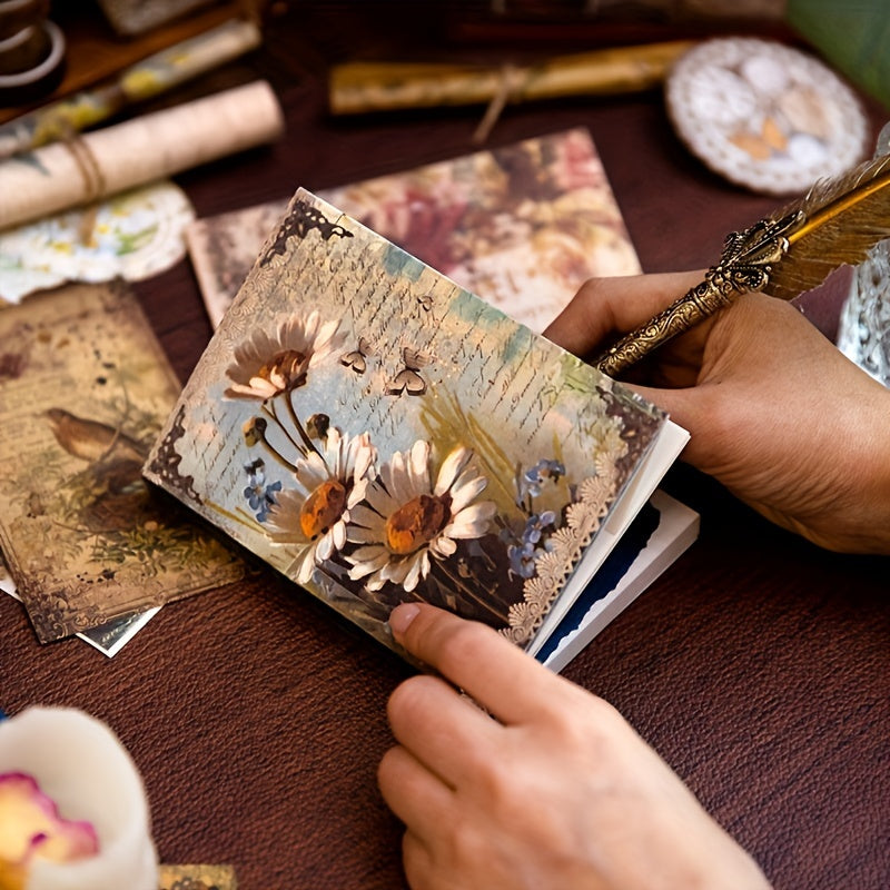 Yooma 222pcs Retro Handbook Paper Kit For DIY Stationery