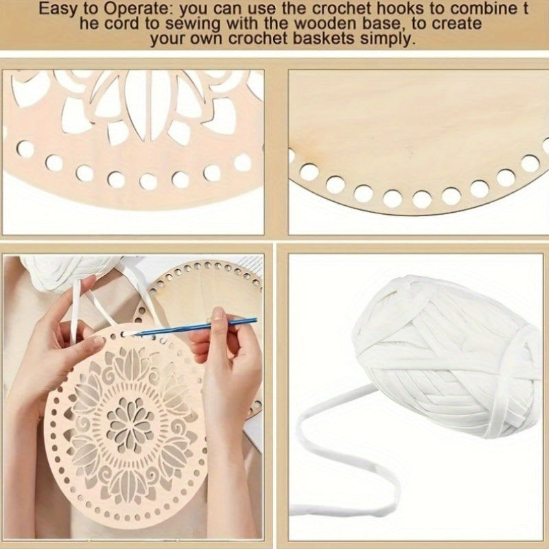 10pcs Handcrafted DIY Crochet Basket Set With Patterns And Lids