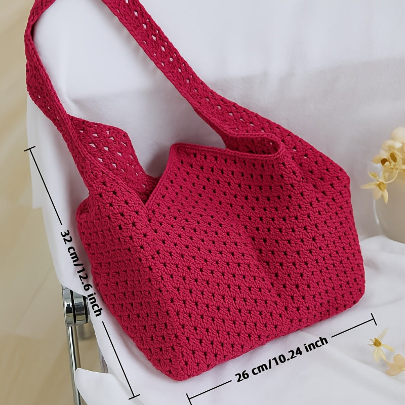 Big Hot Pink Crochet Tote Bag Diy Craft Kit Oversized Gym