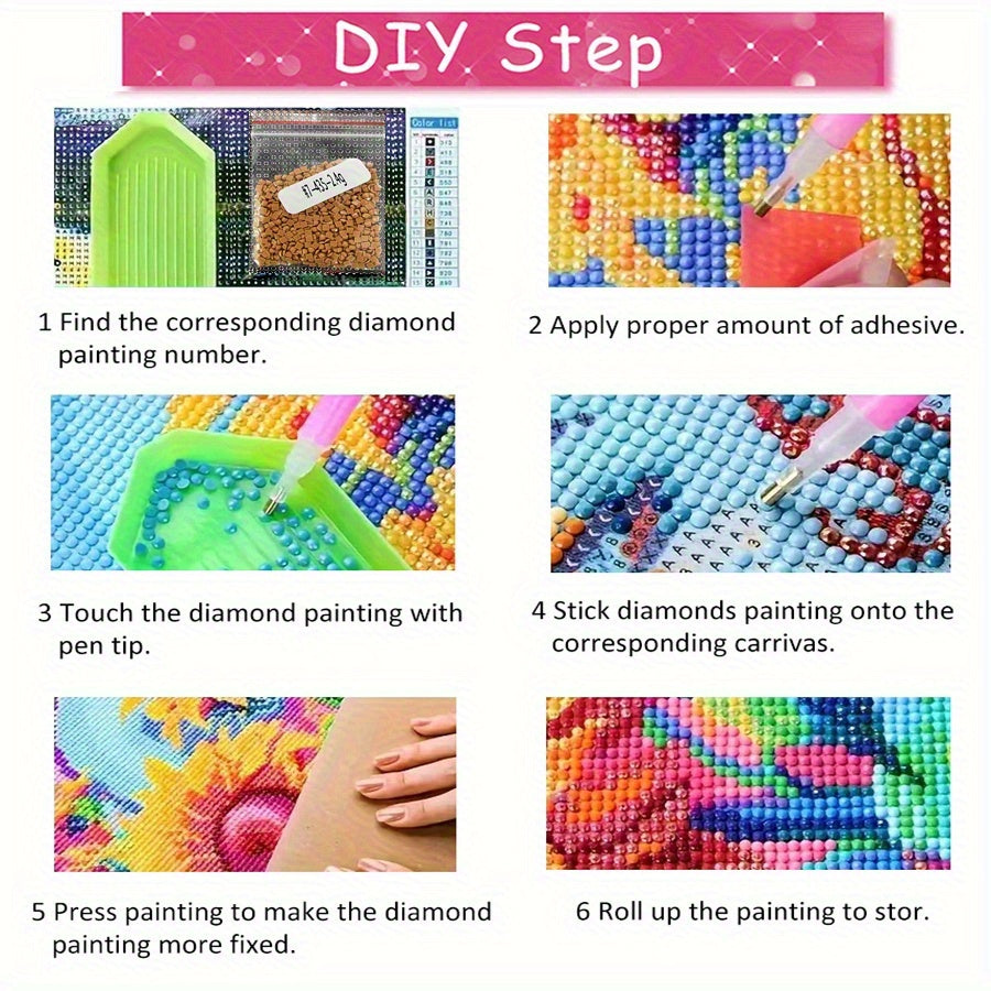 Beach Sunset Pebble Hippo DIY Diamond Painting Kit Gift