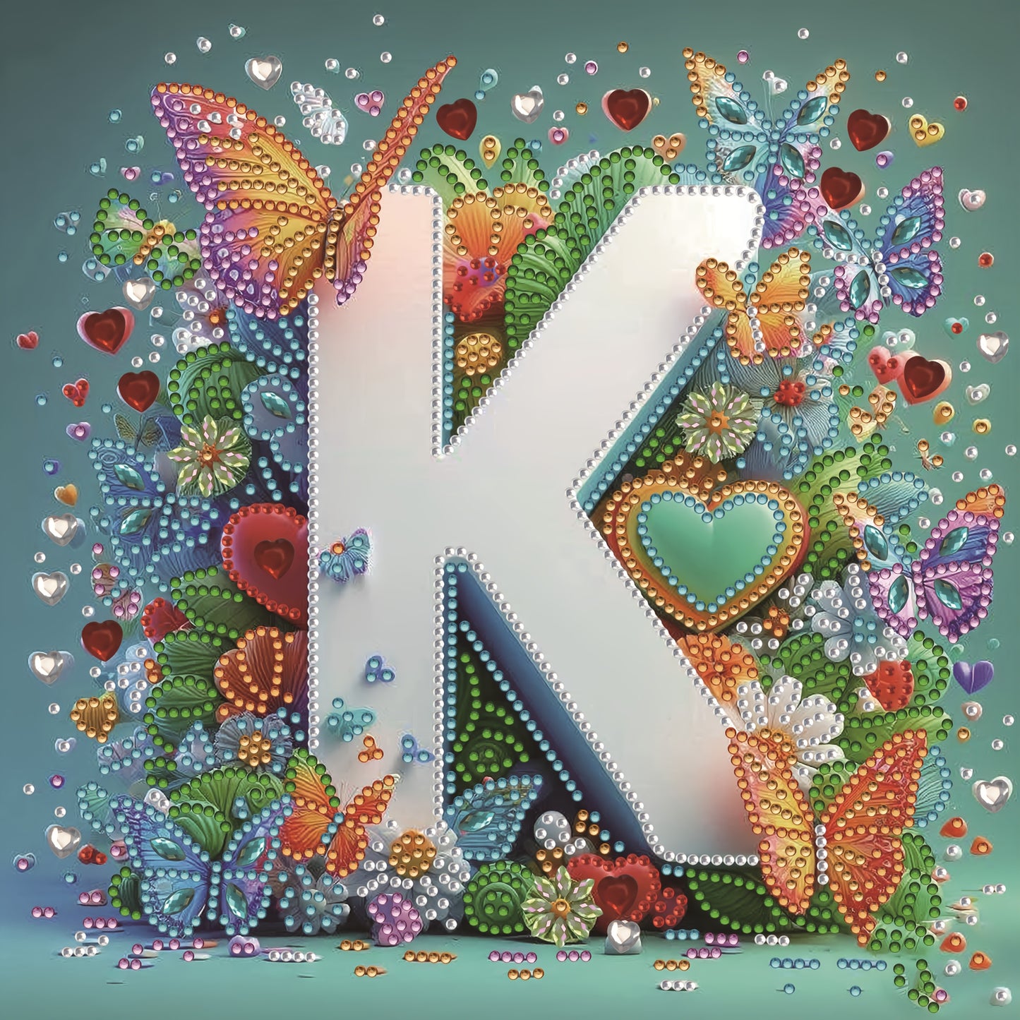 DIY Alphabet Diamond Painting Kit with Butterfly Designs
