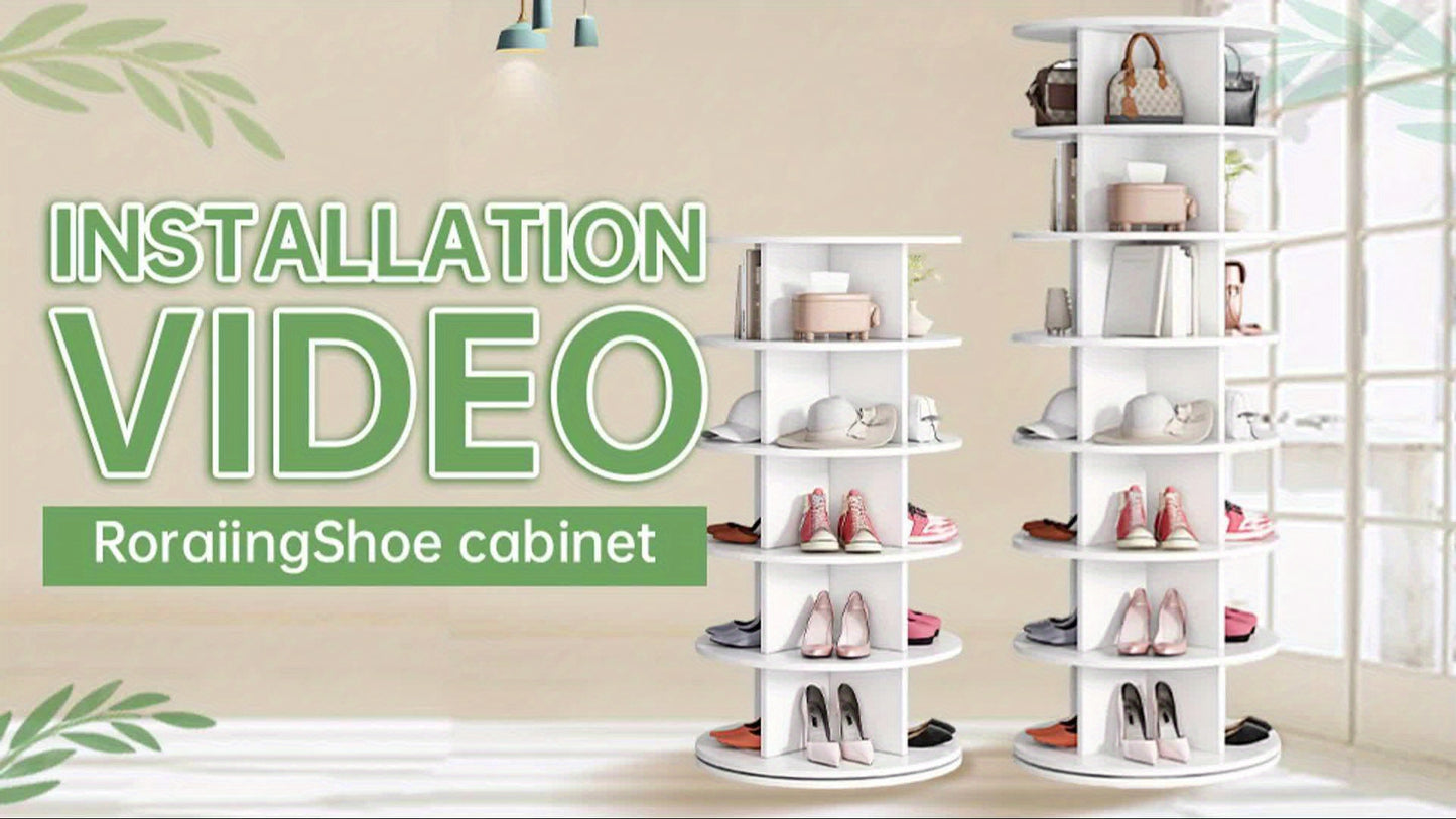 Rotating Shoe Rack Tower 5 Tier Spinning Organizer Entryway
