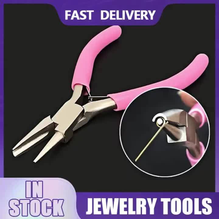 Pink Handle 5 Inch Precision Circular Concave Pliers DIY