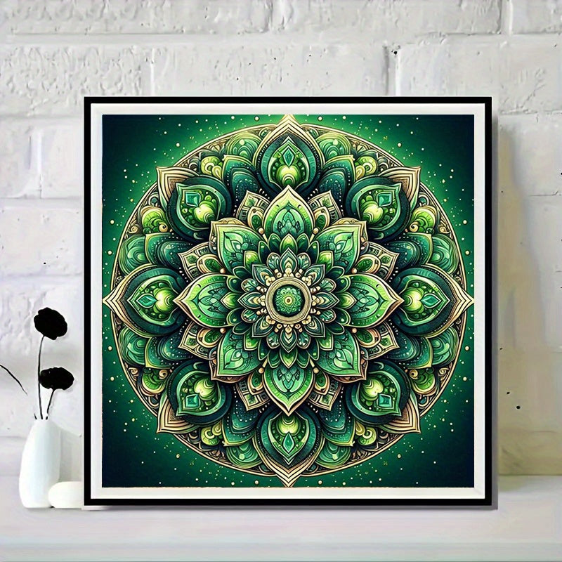5D DIY Diamond Painting Green Mandala Wall Art Design