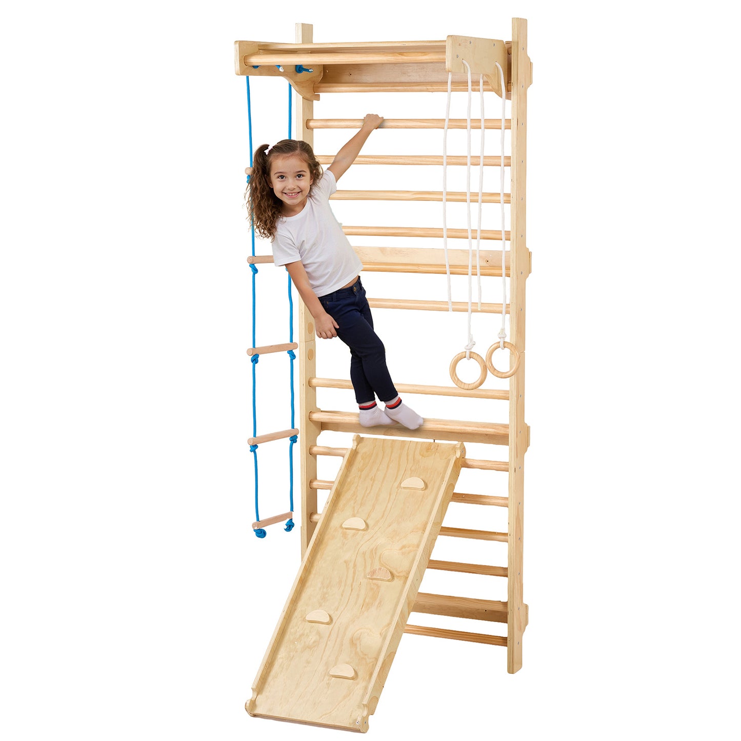 Wooden Indoor Swedish Ladder Wall Gym 5 in 1 for Children