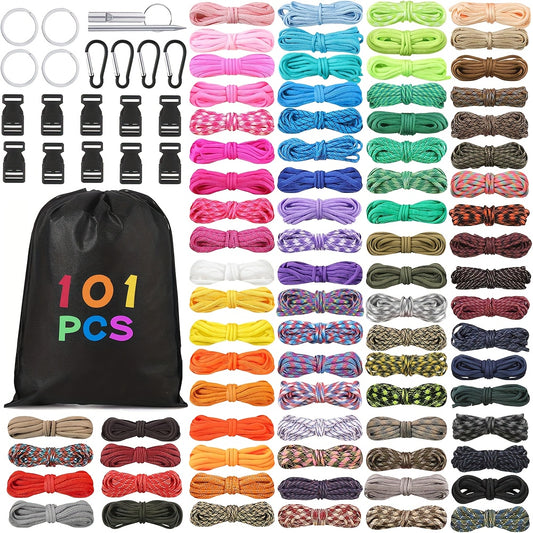 101 Paracord Craft Kit Mixed Color Rope Set For DIY Projects