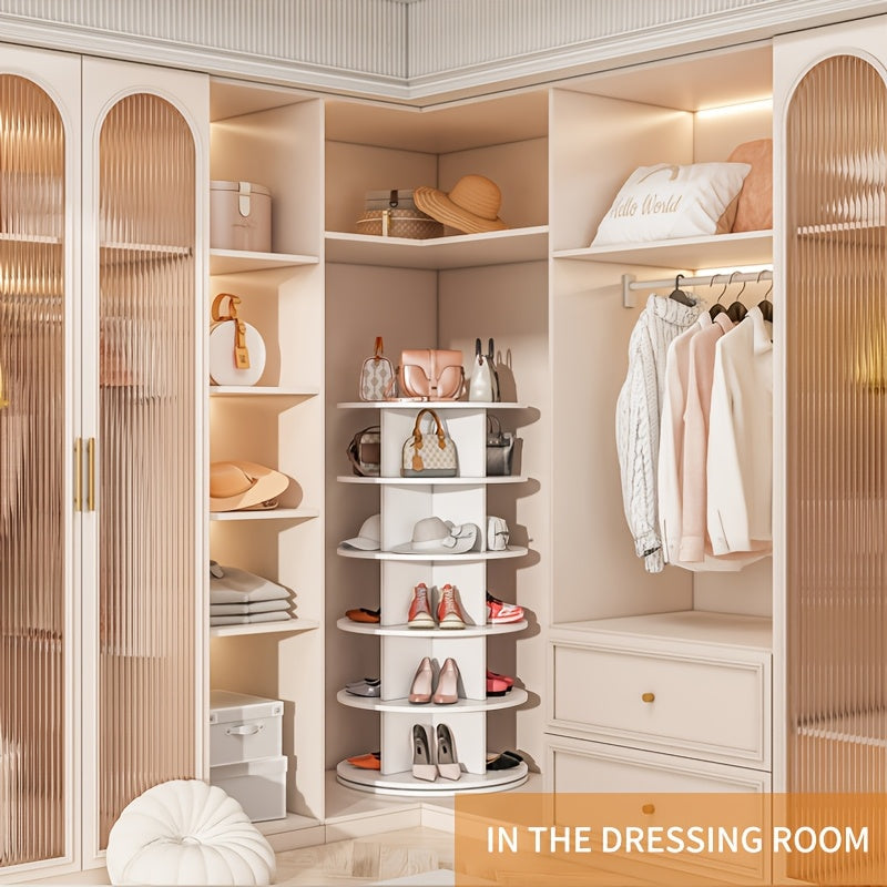 Rotating Shoe Rack Tower 5 Tier Spinning Organizer Entryway