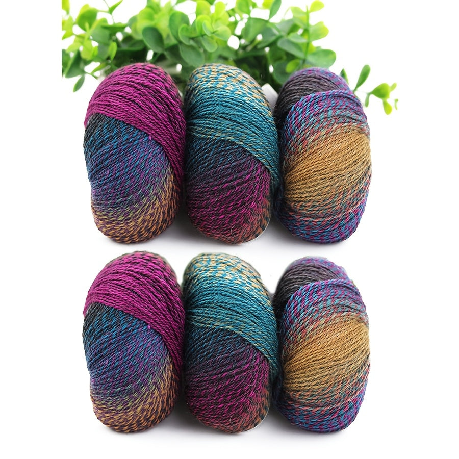 AB Gradient Wool Nylon Yarn 6pc 300g Self Stripe Crochet