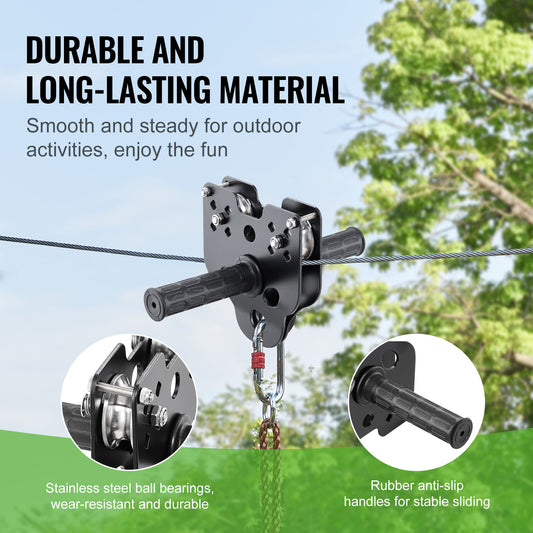 VEVOR Zipline Kit 80 Ft for Kids and Adults Backyard
