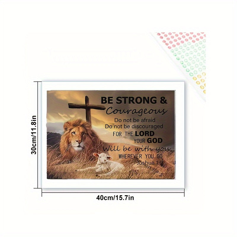 Lion And Lamb 5D Round Diamond Painting Diy Wall Art Kit