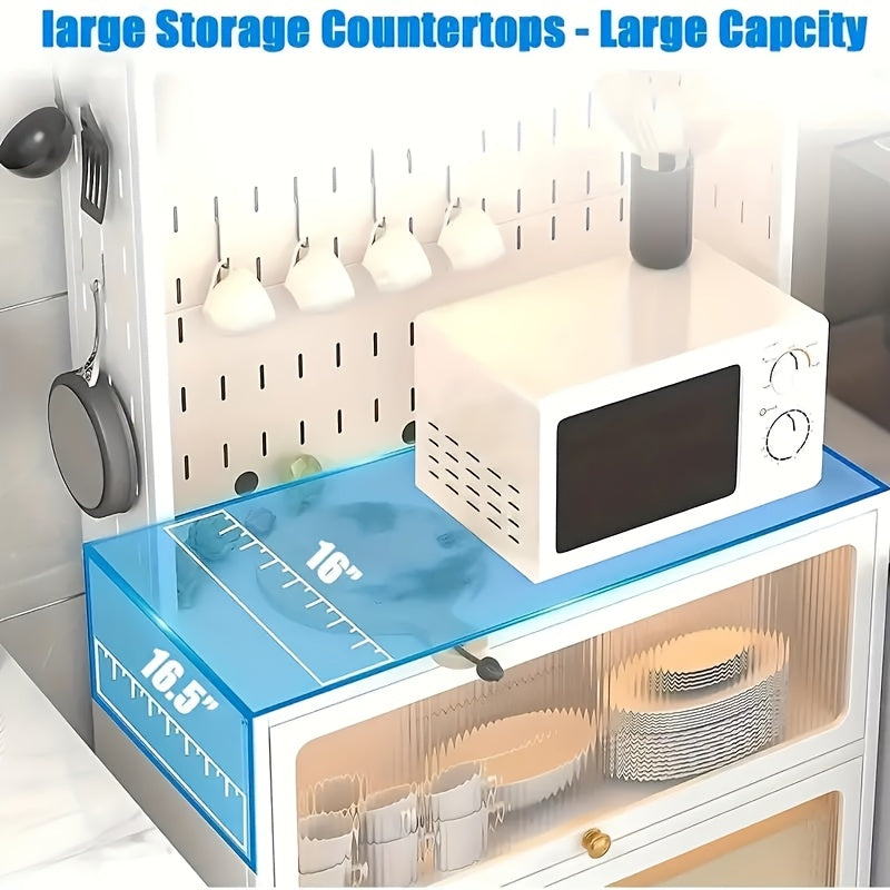 5 Tier White Microwave Stand Storage Kitchen Organization