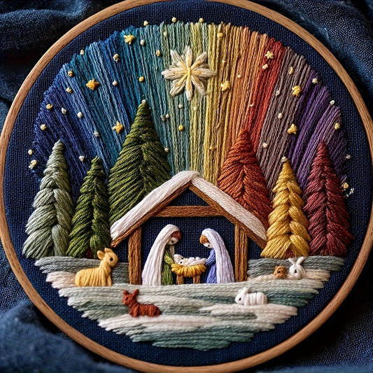 Beginner Christmas Embroidery Kit With Hoop And Instructions