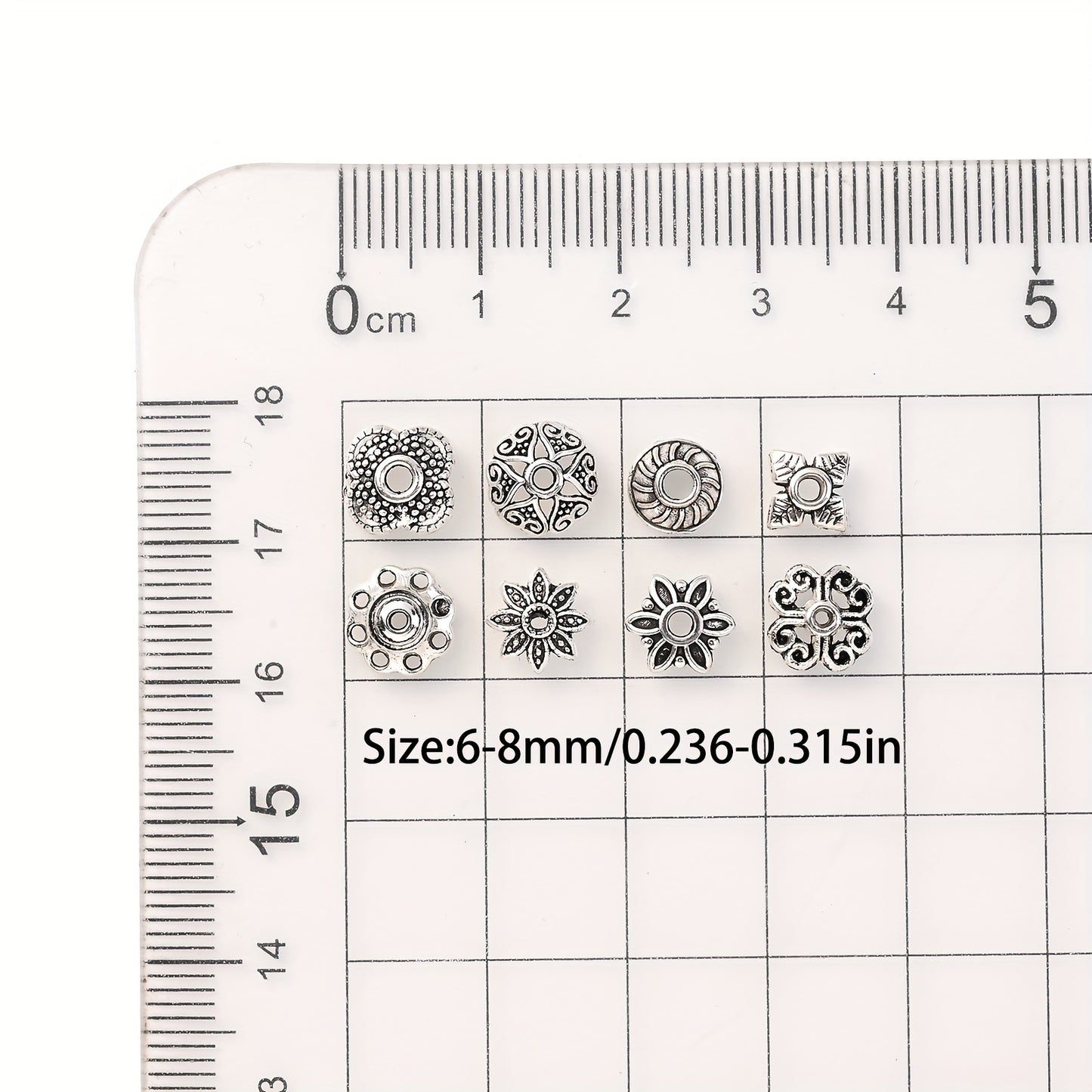 Mix Torus Flower End Caps Beads For Jewelry Making DIY