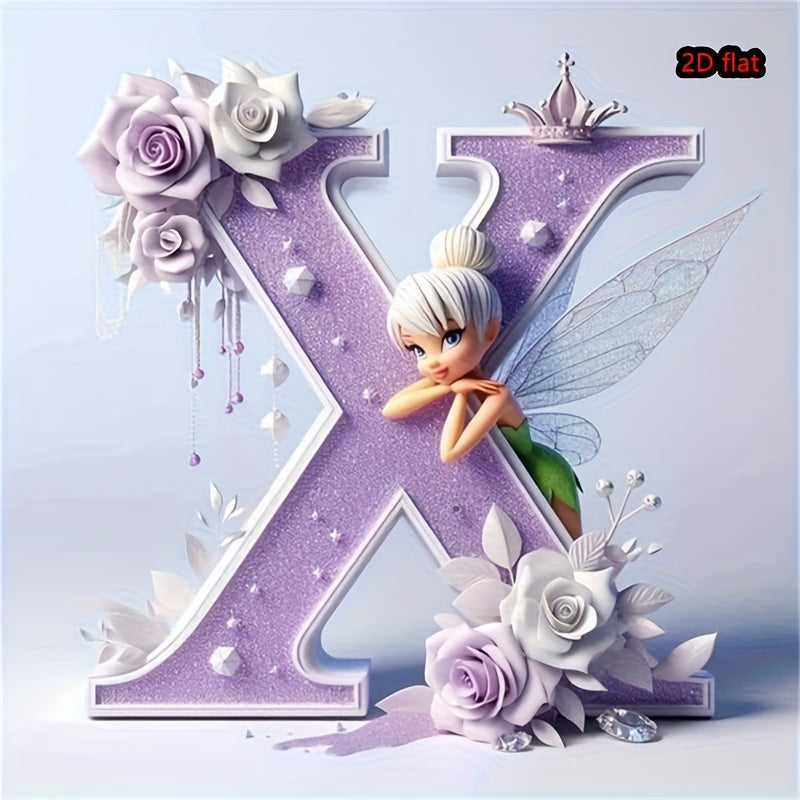 Round Diamond Art Kit with A-Z Letters and Elves Wall Decor