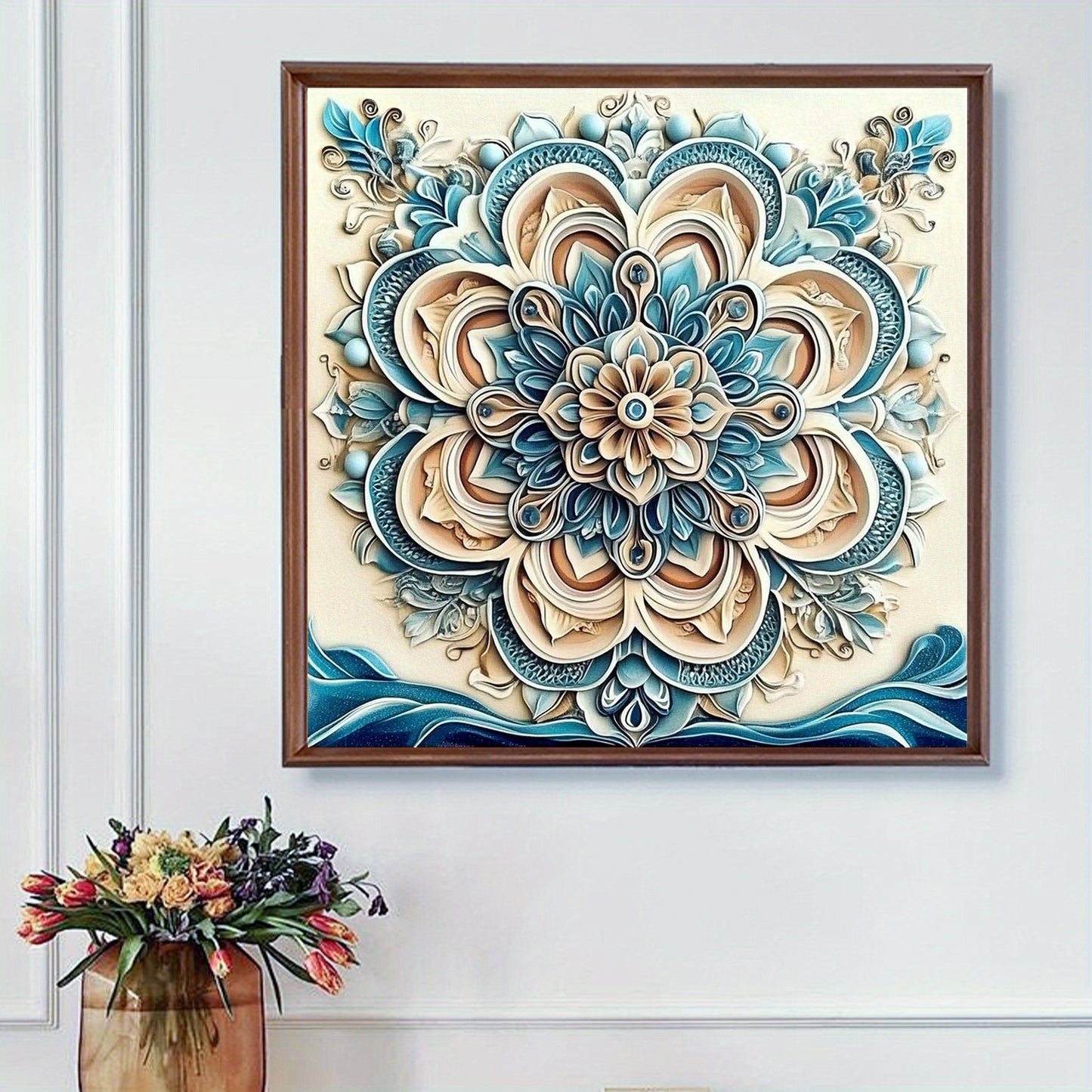 Paint By Numbers Kit For Adults 40x40cm Blue Flower