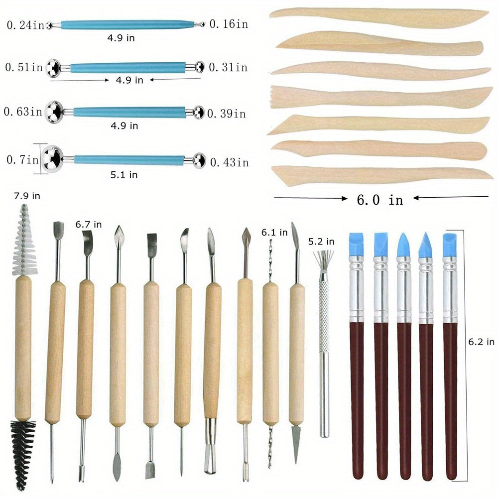 57 Piece Ceramic Clay Tool Set For Beginners Sculpting Kit