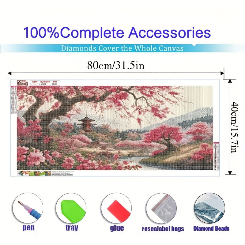 Cherry Blossom 5D Diamond Painting Kit Tree Wall Decor
