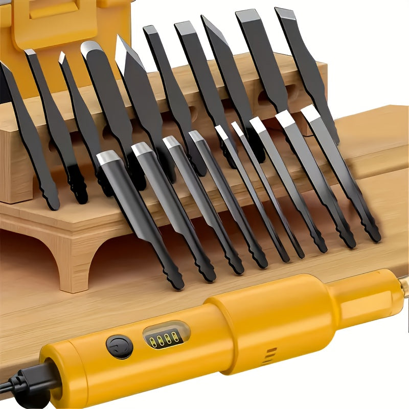Electric Wood Carving Tool With 20 Blades Pro Grade