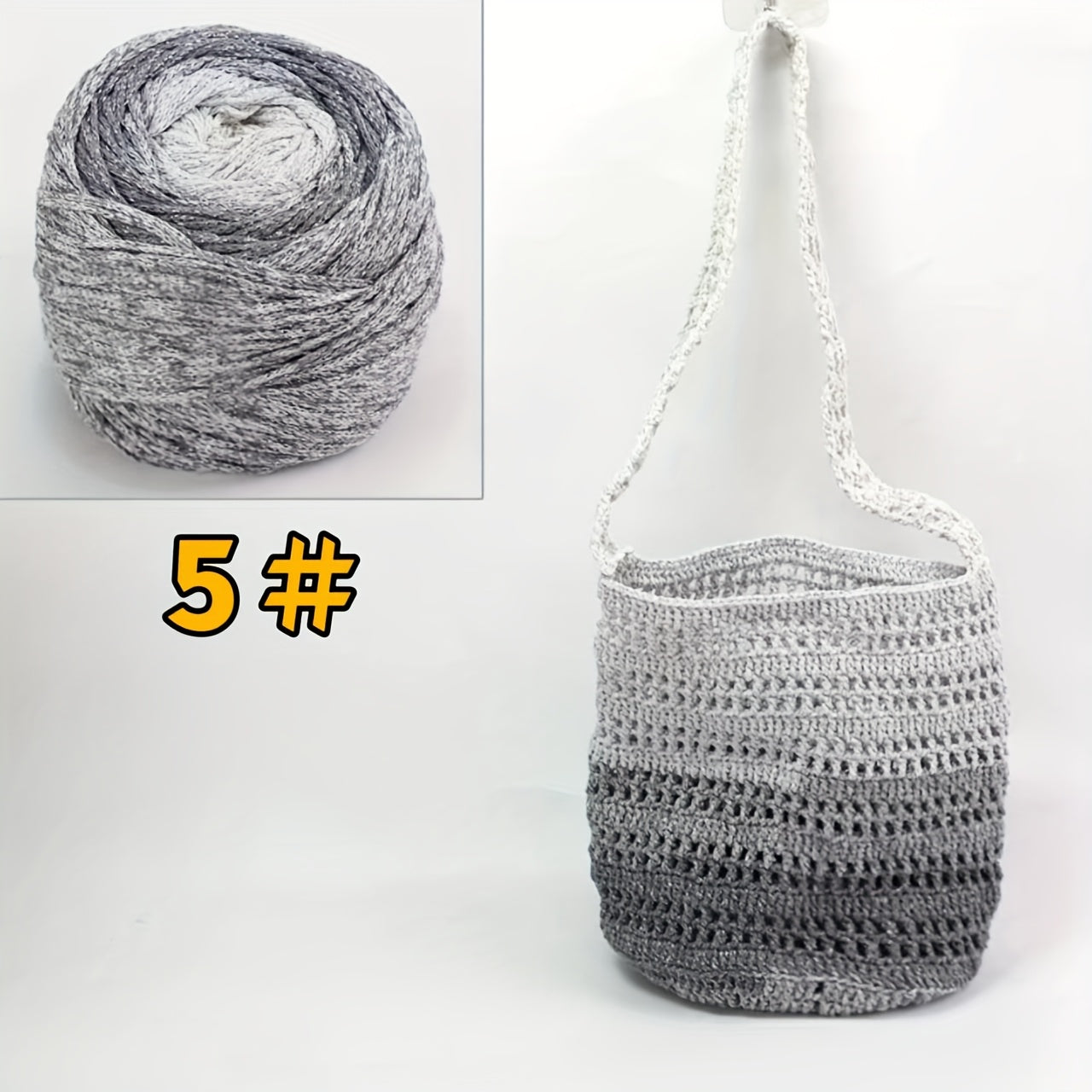 Metallic Texture Crochet Yarn 1.5mm 280m Shimmering Thread