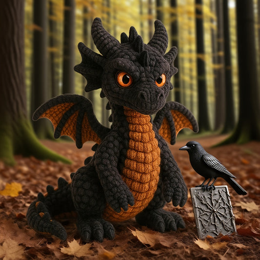 Dark Magmatic Dragon Amigurumi Crochet Kit With Tools