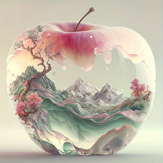 5D Diamond Painting Set Round Drill Apple Floral Landscape