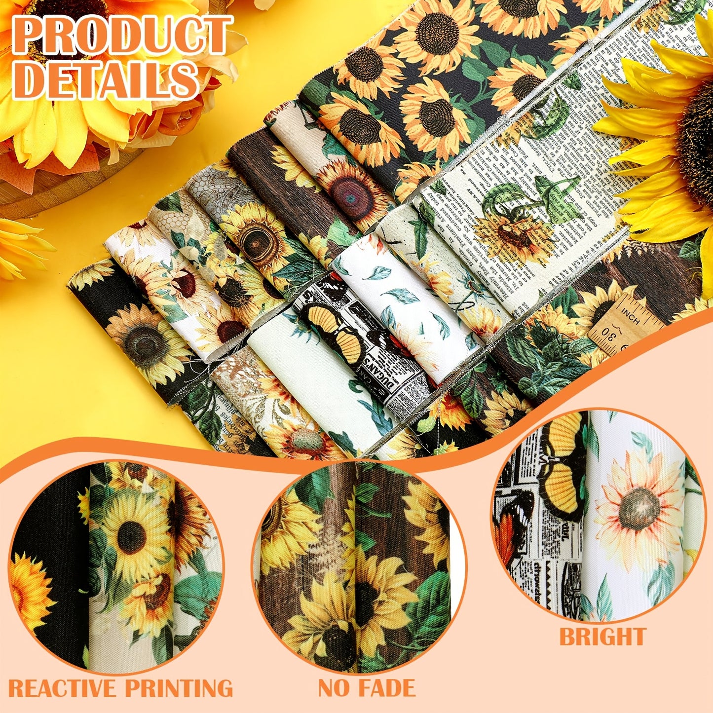 Sunflower Quilting Fabric Rolls Bundle 40 Pieces Precut Strips