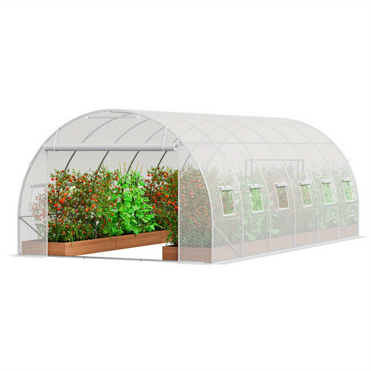 Happybuy Walk In Tunnel Greenhouse 19.4x9.7x6.5 Ft Outdoor