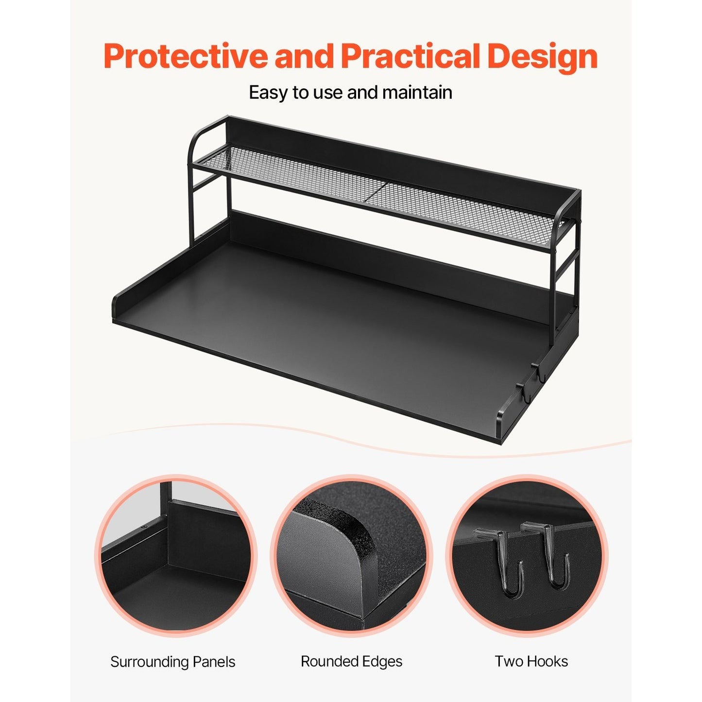 VEVOR Washer Dryer Countertop With 2 Tier Shelf Storage