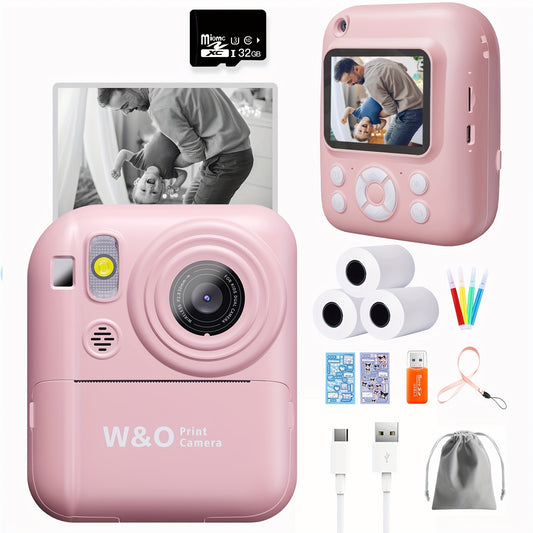 3 In 1 Instant Camera With Printer Game Console For Kids