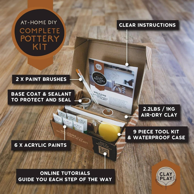 At Home Pottery Kit For Adults With Air Dry Sculpting Paint