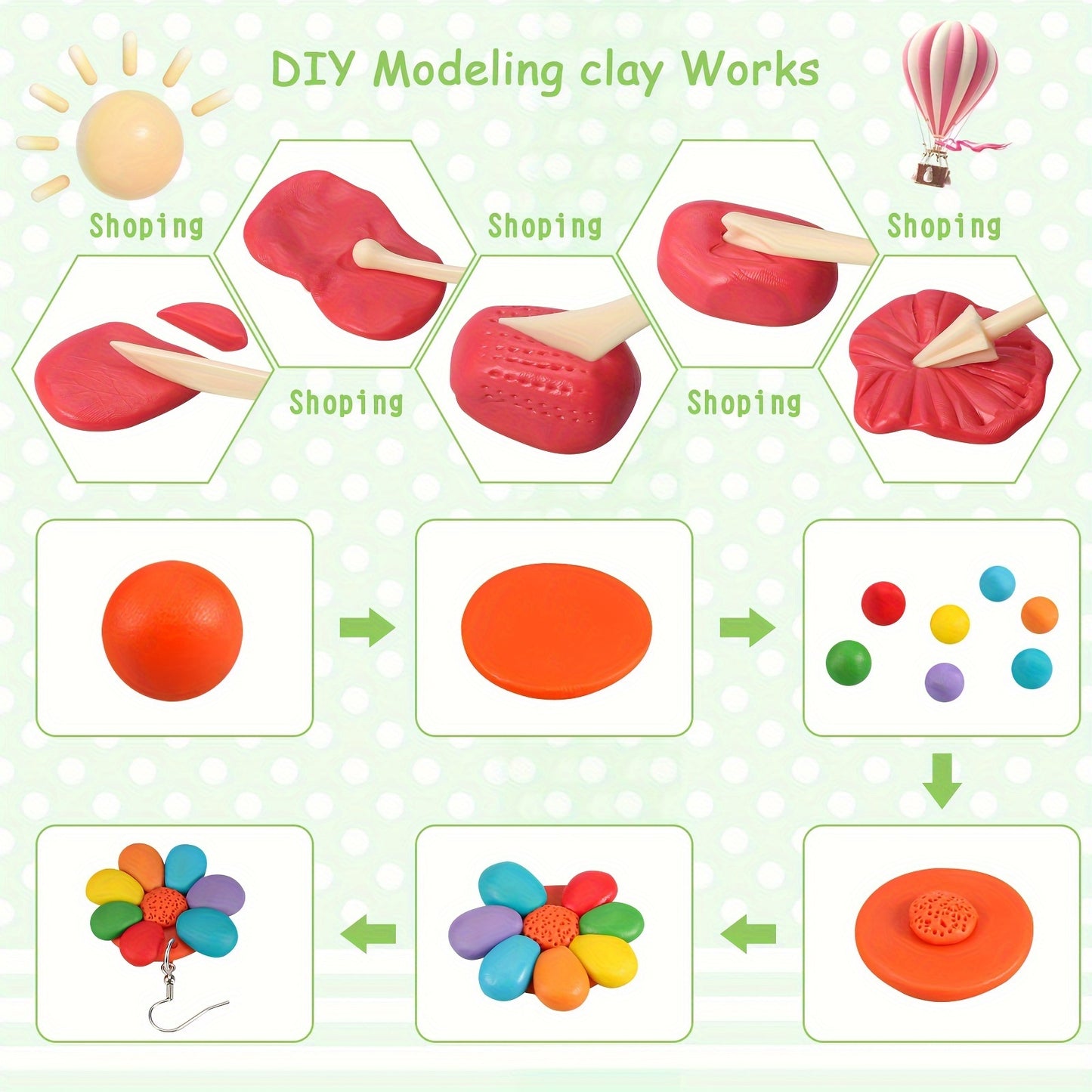 Esanda 60 Colors Polymer Clay Kit for Kids, Non-Toxic