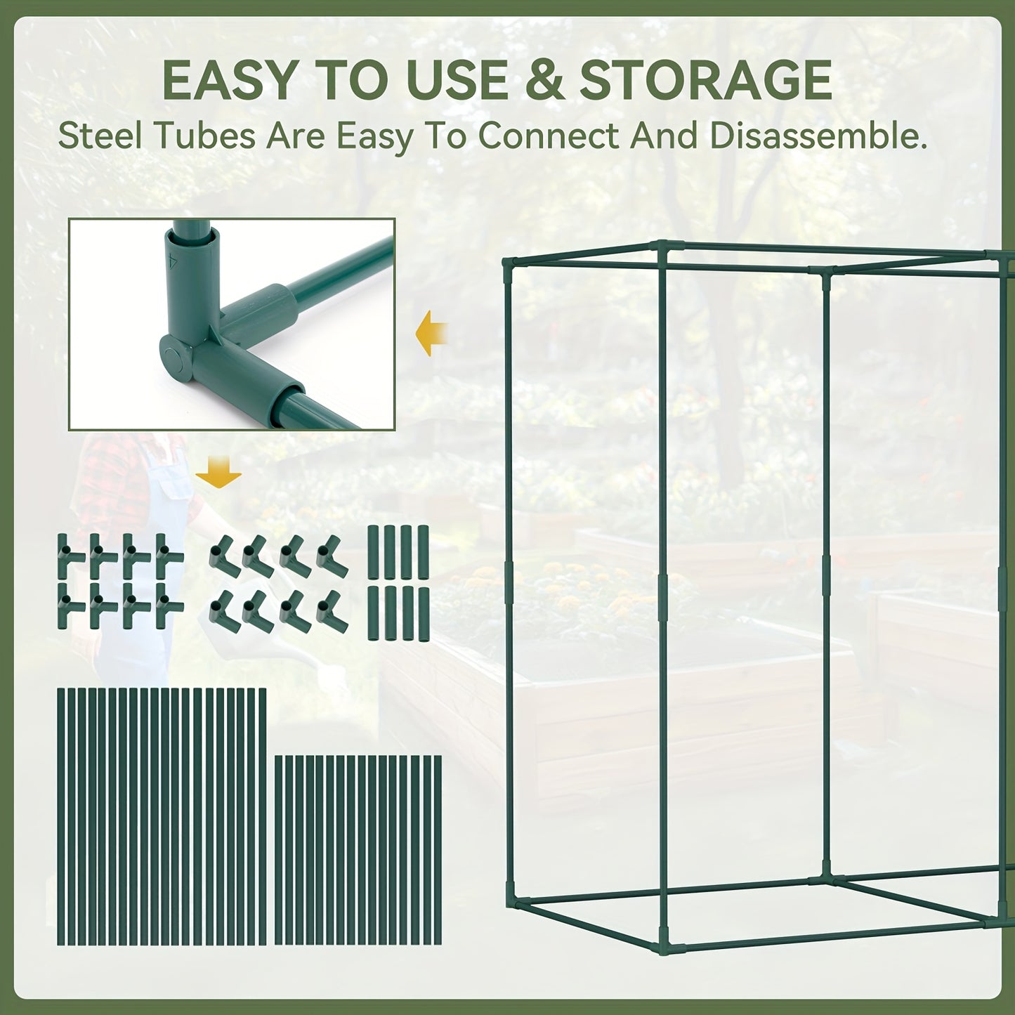 MOPHOTO Heavy Duty Plant Cage Tent With Zippered Door