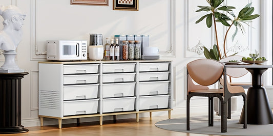 TOOLF 12-Drawer Storage Cabinet with Tabletop Organizer