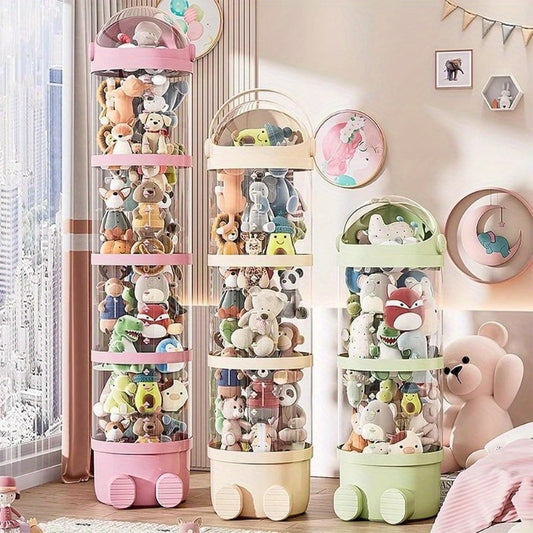 4-Tier Transparent Plastic Storage Organizer for Home