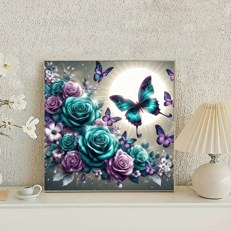 Dreamy Purple Butterfly Floral 3D Diamond Painting Kit